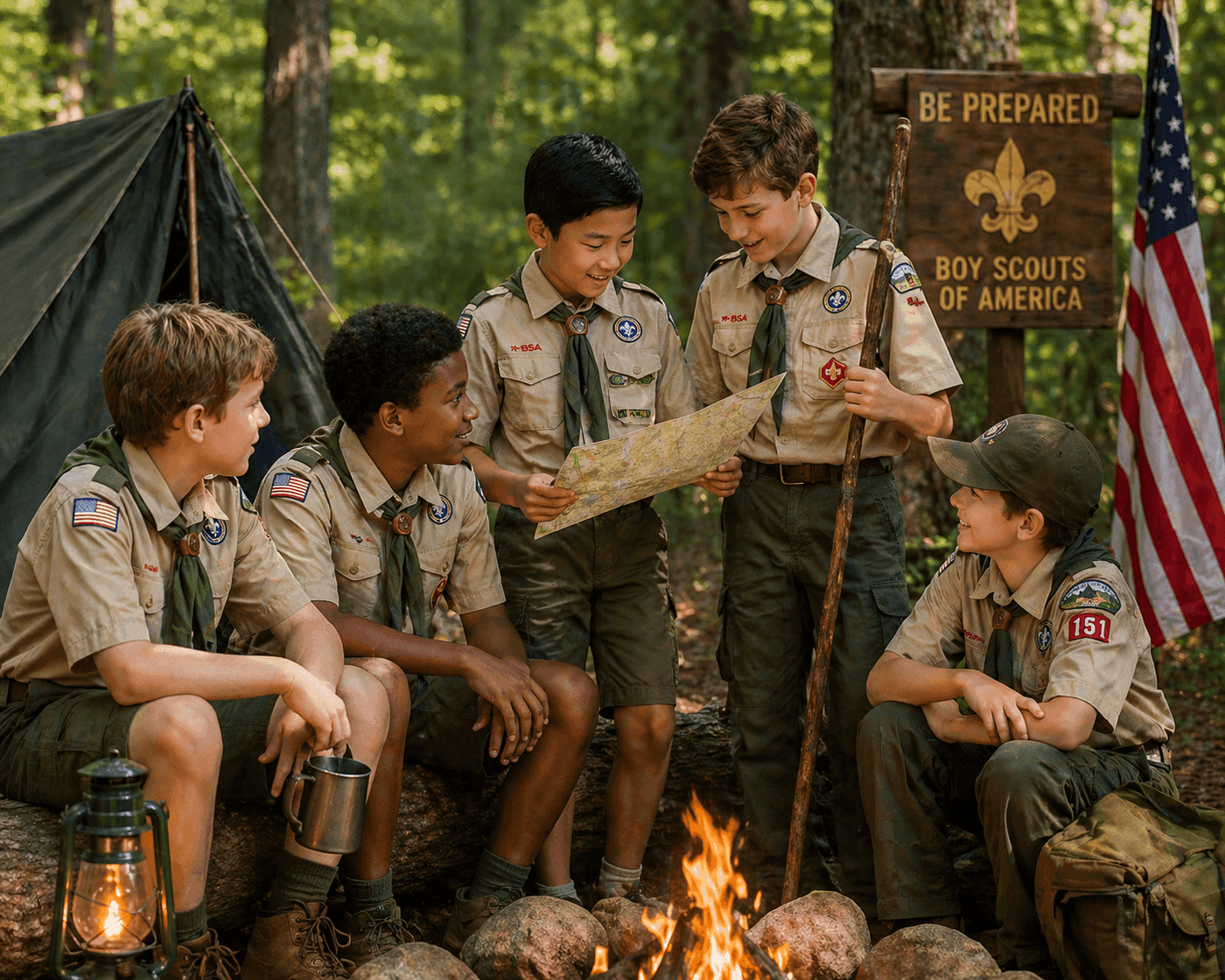 A scouting activity representing the youth programs supported by Beyond the Bell