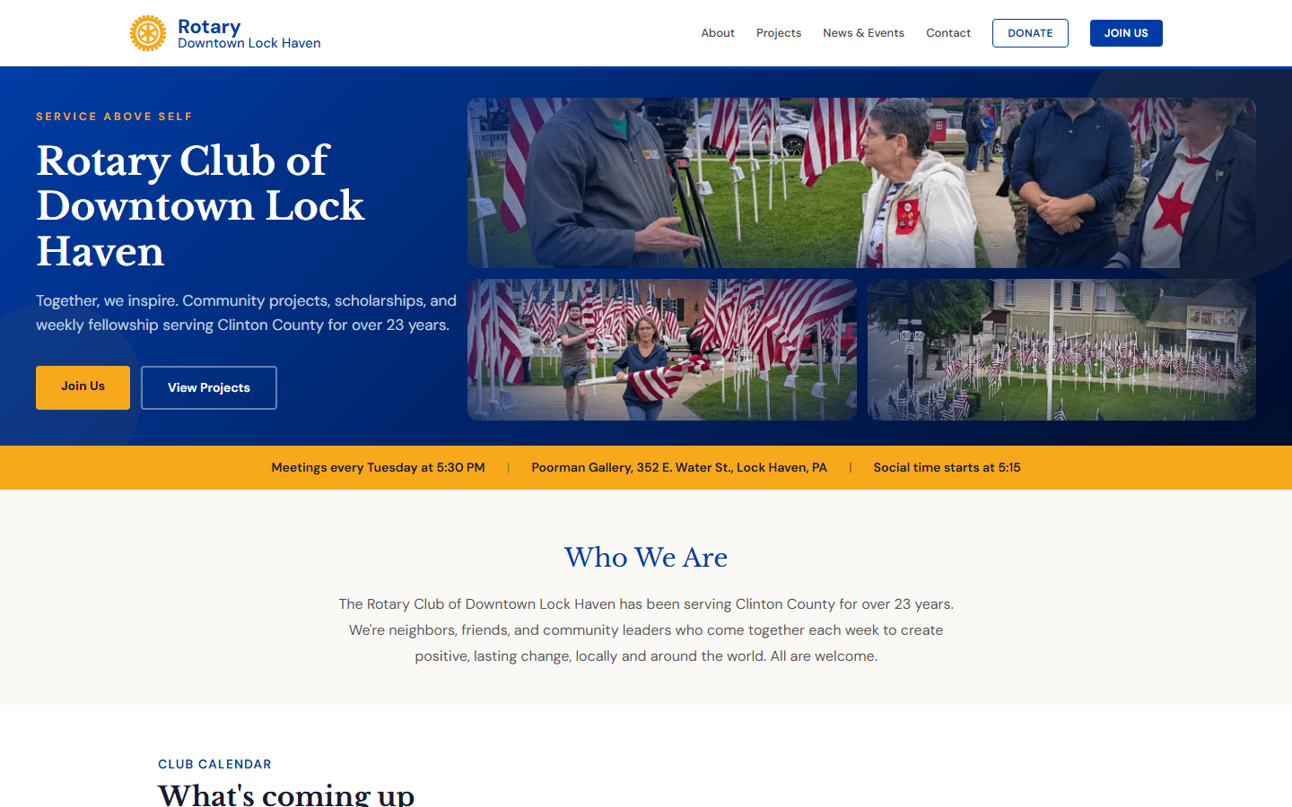The official Rotary Club of Downtown Lock Haven website developed by Thomas Darby